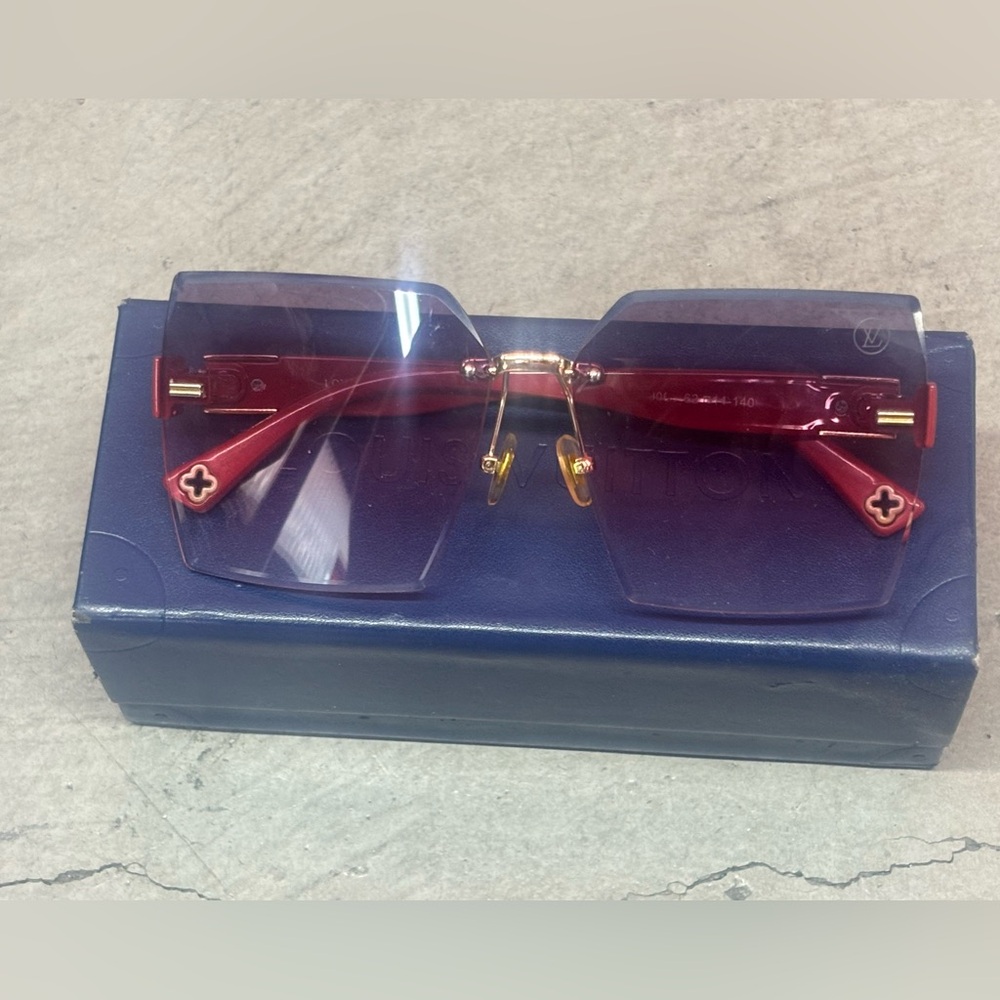 Louis Vuitton Red and Gold Sunglasses with Gradient Lenses